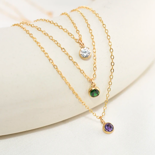 Birthstone Necklace |14K Gold Filled|