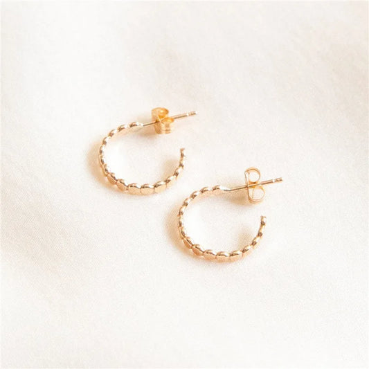 Circles Around You|14K Gold Filled Dot Hoop Earrings