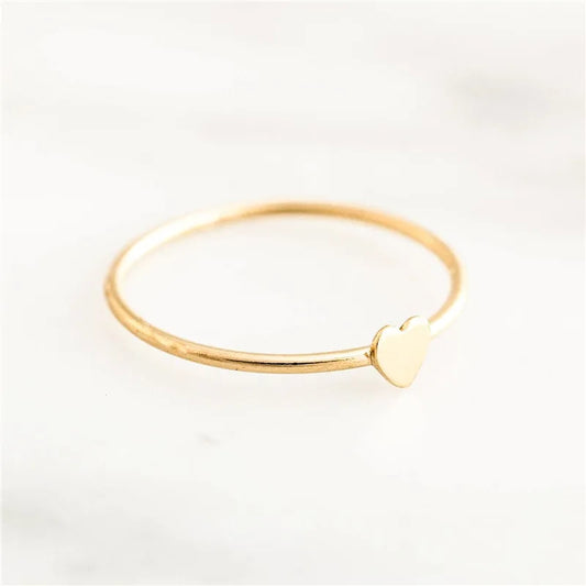 Fine Heart Stacking Ring |14K gold filled