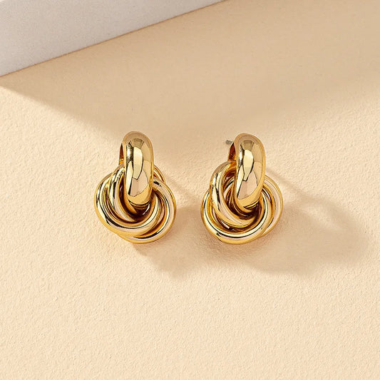 Gold Silver Colour Knot Hoop Earring