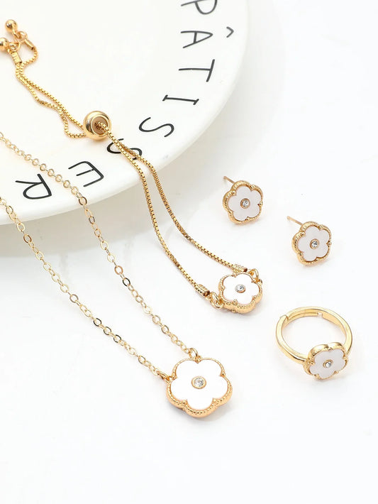 Five-Leaf Clover Zircon Set 7 Colours