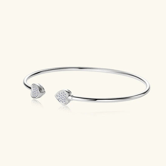 Heart to Heart |925 Sterling Silver Moissanite Bracelet
