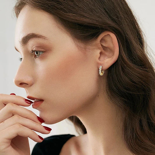Luna Moissanite| Hoop Earrings