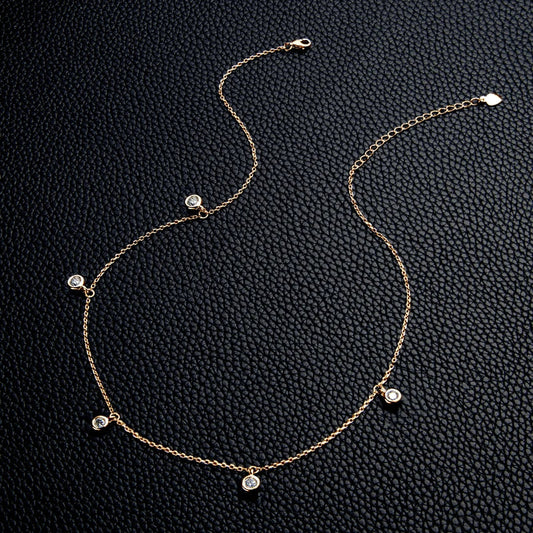 Mia Moissanite | Gold Choker Necklace