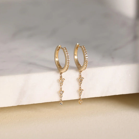 Topaz Tassel Earrings |14k Solid Gold