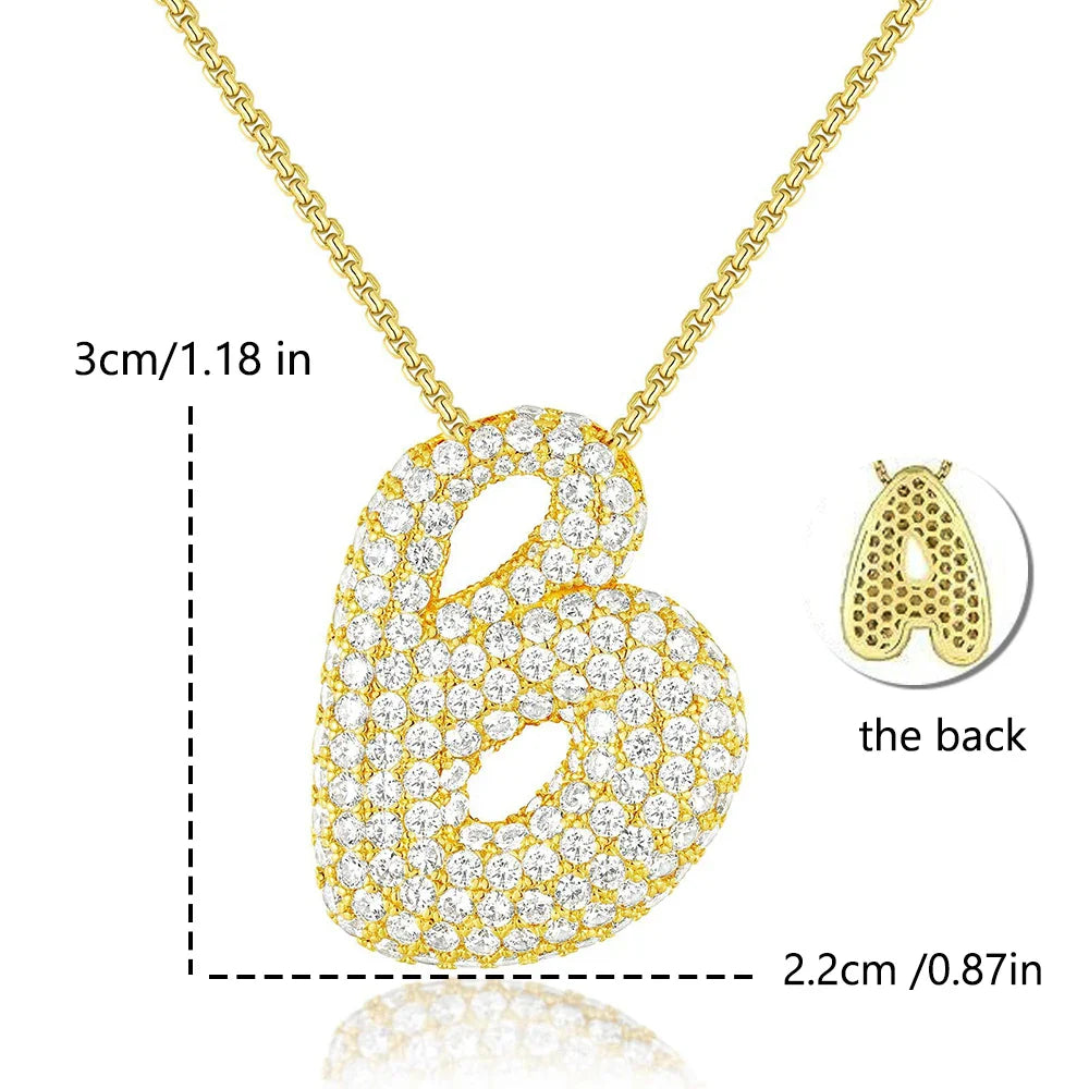 Bubble Alphabet - S/Steel Rope Chain Necklace