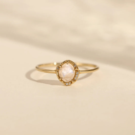Moonstone|14k Solid Yellow Gold Ring