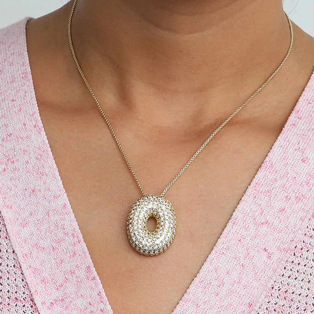 Bubble Alphabet - S/Steel Rope Chain Necklace