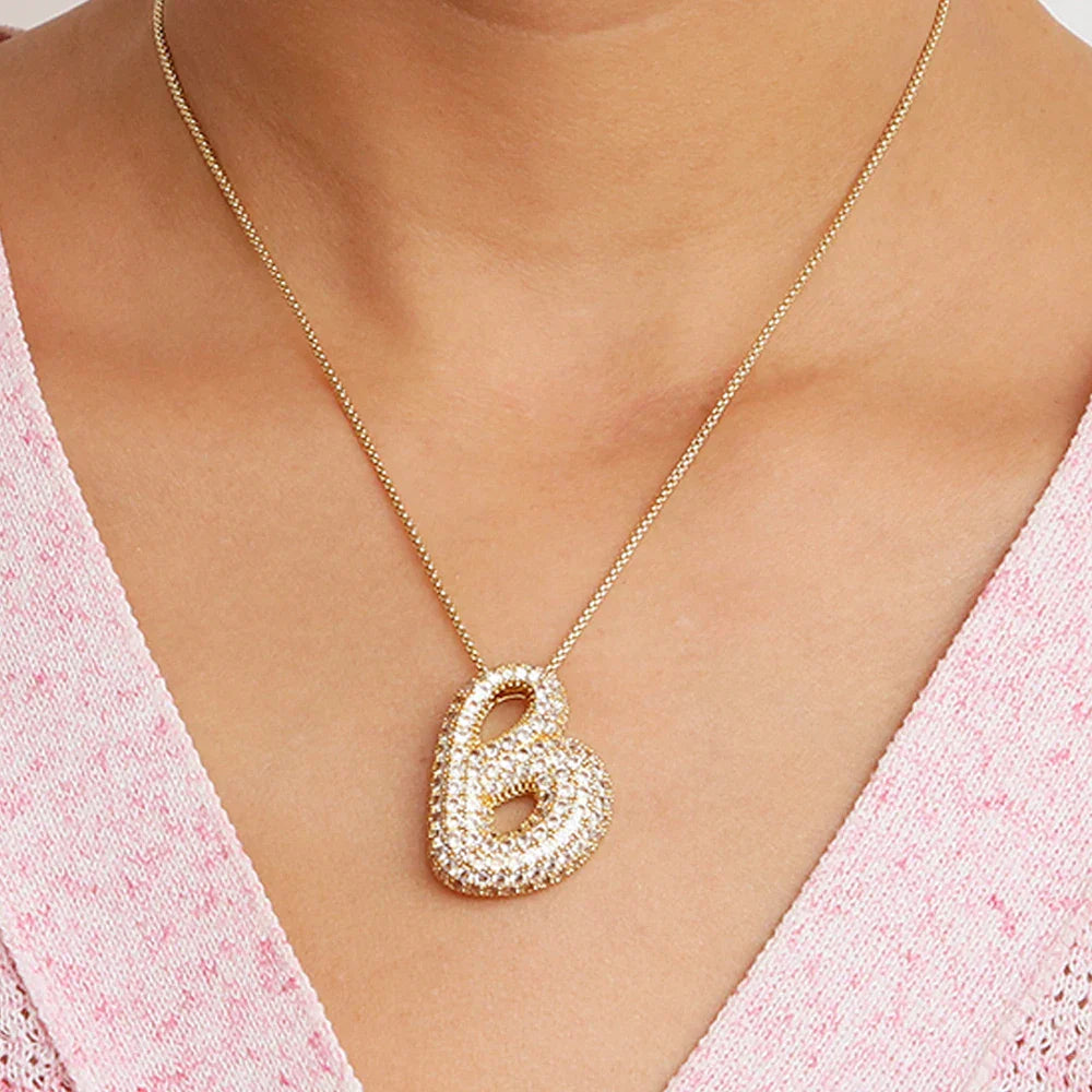 Bubble Alphabet - S/Steel Rope Chain Necklace