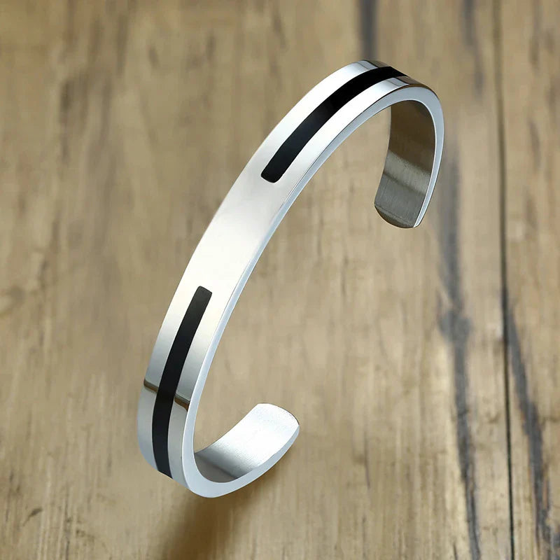 Unisex Silver/ Gold Mixed Cuff Bangle