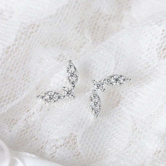 Angel Wing Moissanite Earrings | 925 Sterling Silver L