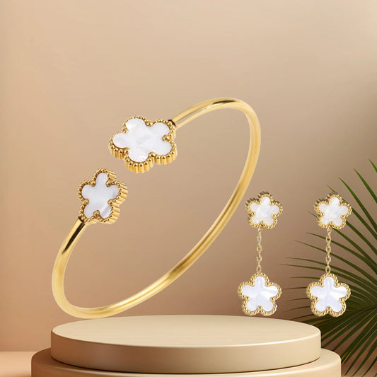 Lucky 5 Clover White Bracelet
