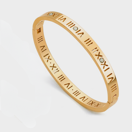 London Times | 18k Gold Plated Roman Numerals Bracelet