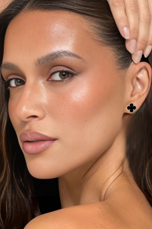 QTPI BLING Black & Gold Elegant Earrings