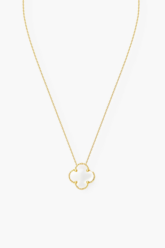 QTPI BLING White Pearl Necklace in Gold