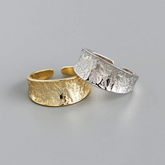 Hammered |18k Gold Plated| 925 Sterling Silver Ring
