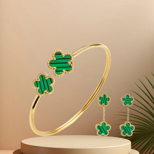 Lucky 5 CloverGreen Earrings