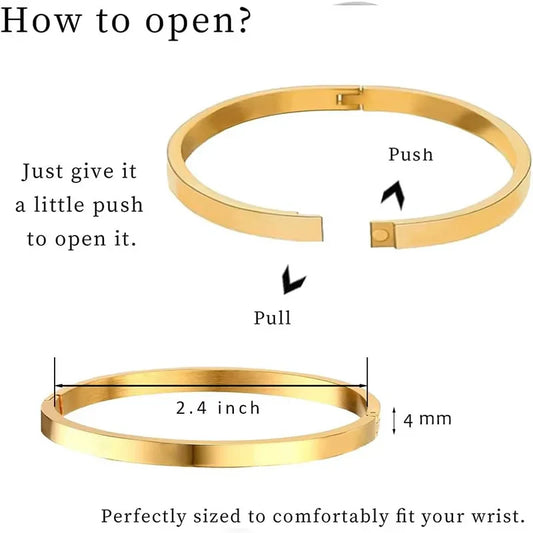 Unisex Zircon 18K Gold Plated Oval Bangle