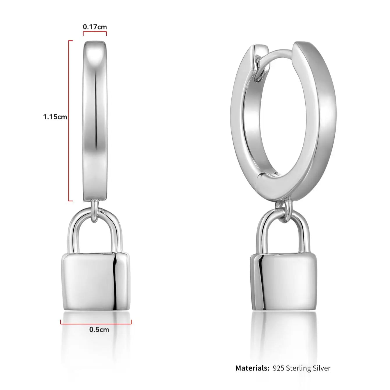 Lock Hoop Earrings |925 Sterling Silver 14k Gold Plated