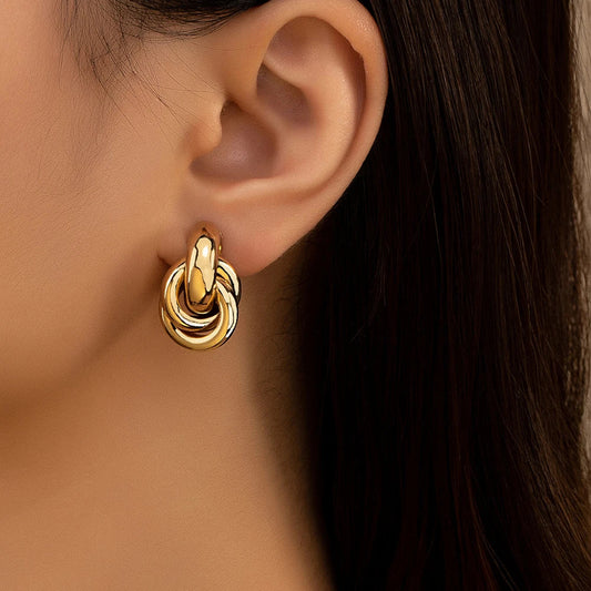 Gold Silver Colour Knot Hoop Earring