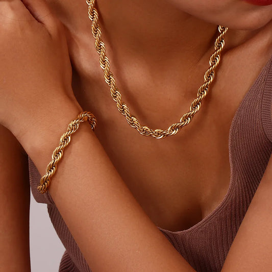 The Twisted Rope |18K Gold Plated Necklace