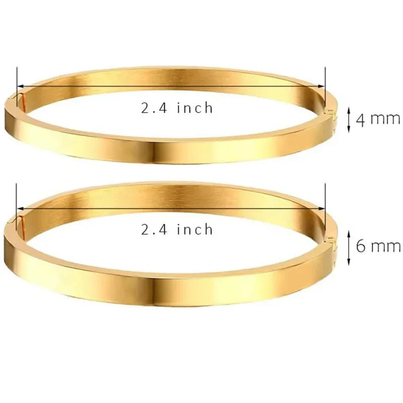 Unisex Gold 18K Gold Plated Oval Bangle